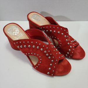 Vince Camuto Jorlyn Stacked Heeled Red‎ Sandal Size 8